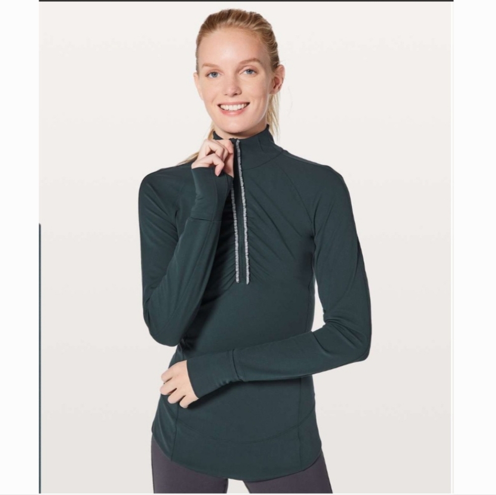 Lululemon Fast As Light 1/2 Zip Size 4 Nocturnal Teal Style#: W5BP9S Like NEW
